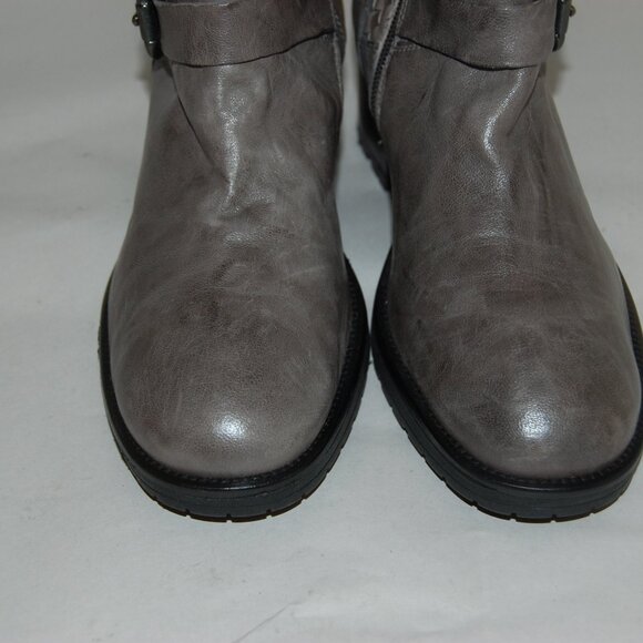40/US9❤️Pons Quintana Gray Leather HEELS Buckle Mid Calf BOOTS Made in Spain - Picture 2 of 13